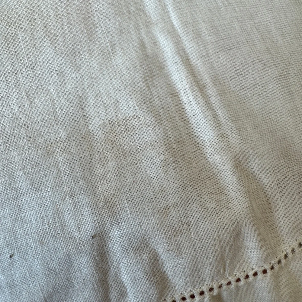 Vintage Pillowcase Pair Hand Embroidered Floral Bow White Linens Grandmacore